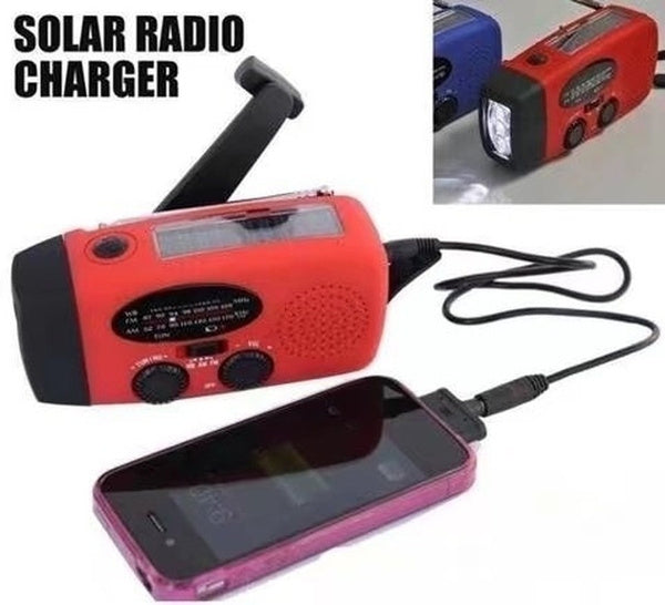 Solar Handcrank Emergency Radio & Cell Phone Charger - WITH USB Connector!